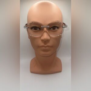 CARTIER PHOTOCHROMIC GLASSES ( CLEAR/BROWN LENS ) MOISSANITE WITH GRA CERT.